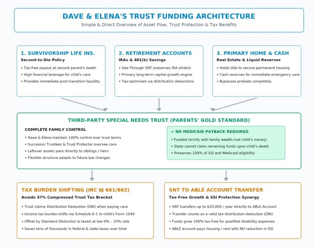 summary flowchart that ties it all together using Dave and Elena's journey as an example.